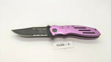 Smith & Wesson Extreme Ops SWA24SP Folding Pocket Knife Combo Edge Liner Pink