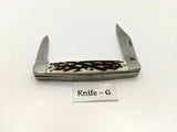 Ozark Trail Jack 2 Blade Folding Pocket Knife Faux Stag Plain Edge SS Bolsters