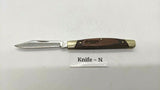 Buck #379 Solo Folding Pocket Knife 3 Pin Wood Handle Brass Bolsters Clip Point