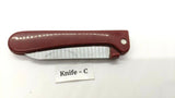 Haidragon Stainless Steel Folding Pocket Fruit Knife Plain Edge Red Vinyl Handle