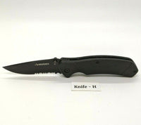 Husky Black Single Combo Edge Blade Folding Pocket Knife Liner Lock **Various**