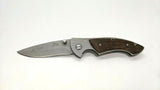 Ozark Trail Folding Pocket Knife Plain Edge Frame Lock Stainless Steel w/Wood