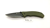 Ozark Trail 19460 Folding Pocket Knife Plain Edge Liner Lock Black SS Green G10