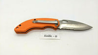 Ozark Trail Outdoor Equipment Folding Pocket Knife Combo Edge Liner Lock Orange