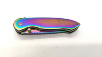 Tac-Force TF-862 USA Design Folding Pocket Knife Plain Edge Frame Lock Rainbow