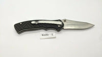 Stanley Tactical Folding Pocket Knife Black Rubber Handle Plain Liner Lock