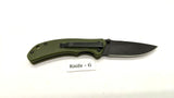 Ozark Trail 19460 Folding Pocket Knife Plain Edge Liner Lock Black SS Green G10