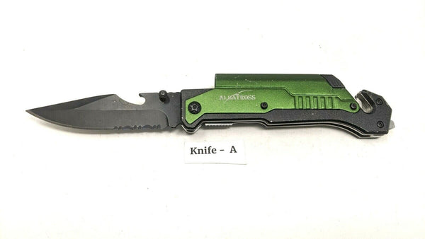 Albatross Best 6 In 1 Survival Tactical Folding Pocket Knife Combo Edge Liner
