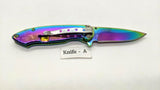 Tac-Force TF-862 USA Design Folding Pocket Knife Plain Edge Frame Lock Rainbow