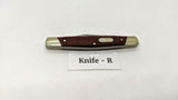 Buck #379 Solo Folding Pocket Knife 3 Pin Wood Handle Brass Bolsters Clip Point