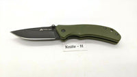 Ozark Trail 19460 Folding Pocket Knife Plain Edge Liner Lock Black SS Green G10