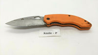 Ozark Trail Outdoor Equipment Folding Pocket Knife Combo Edge Liner Lock Orange