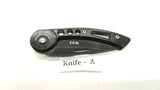 W33 Stainless Steel Tactical Skeleton Frame Folding Pocket Knife Plain Edge Blk