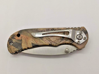 Mossy Oak Drop Point Plain Edge Liner Lock Camouflage Folding Pocket Knife
