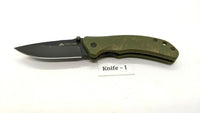 Ozark Trail 19460 Folding Pocket Knife Plain Edge Liner Lock Black SS Green G10