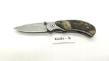 Browning Model 5098 Folding Pocket Knife Plain Edge Frame Lock Camo Rubber & SS