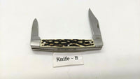 Ozark Trail Jack 2 Blade Folding Pocket Knife Faux Stag Plain Edge SS Bolsters