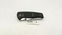 Kutmaster Combo Stainless Steel Blade Folding Pocket Knife Liner Black Handle