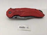 Craftsman Tactical Folding Pocket Knife Combo Edge Blade Liner Lock Red Plastic