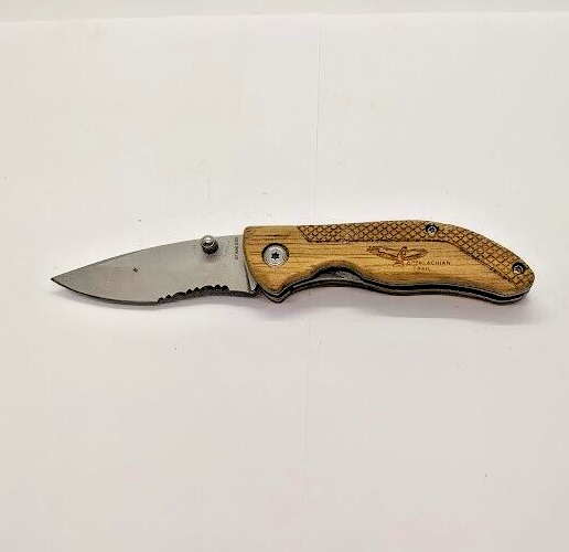 Appalachian Trail Drop Point Combination Blade Frame Lock Folding Pocket Knife
