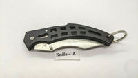 Frost Cutlery Lockback Folding Pocket Knife Plain Edge Black Glass Filled Nylon