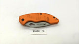 Ozark Trail Outdoor Equipment Folding Pocket Knife Combo Edge Liner Lock Orange