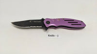 Smith & Wesson Extreme Ops SWA24SP Folding Pocket Knife Combo Edge Liner Pink