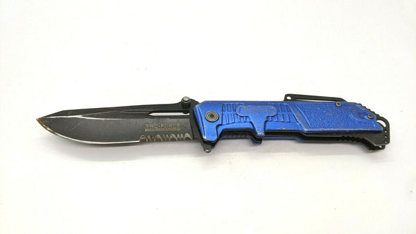 Tac-Force Speedster Model TF-875 Folding Pocket Knife Combo Liner Blue Aluminum