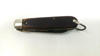 Vintage Craftsman Model 9560 Electrician Folding Pocket Knife Brown Delrin