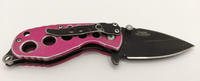 Precision Point USA Stainless Steel Design Pink Folding Pocket Knife Plain Blade