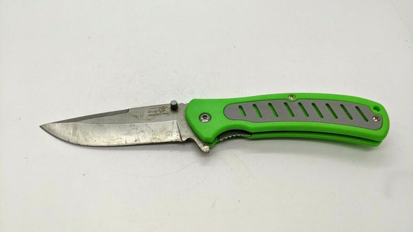 Frost Cutlery Storm Chaser III Folding Pocket Knife Lime Green Plain Edge Liner