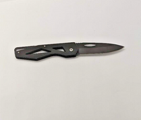 Unbranded Drop Point Plain Edge Black Handle Slip Joint Folding Pocket Knife