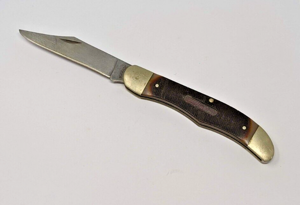 Schrade 125OT Old Timer  Clip Point Folding Knife Sawcut Handles Nickel Bolsters