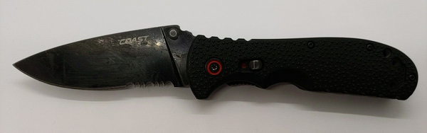 Coast RX35s Liner Lock Combination Drop Point Blade Black Folding Pocket Knife