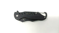 Falcon Brand Folding Pocket Knife Black Stainless Steel Assisted Liner Lock Clip
