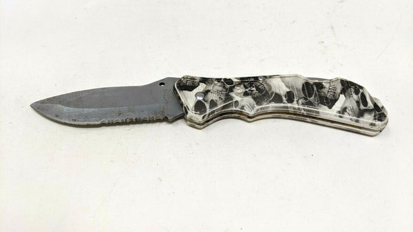 Frost Cutlery USA White Skull Camo Buckshot Folding Pocket Knife Combo Lockback