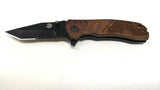ARC-IRIS The Scout Folding Pocket Knife Maple Burl Handle 3CR13 SS Combo Tanto