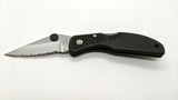 Coast Stainless China Folding Pocket Knife Serrated Wharncliffe Lockback Black