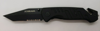 Shrade Liner Lock Combination Tanto Point Blade Black Folding Pocket Knife