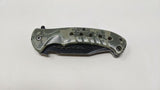 AI Blades Brand Folding Pocket Knife Plain Edge Camo Print Liner Lock Assisted