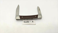 Vintage Buck USA 709 *Pre Date Code* Folding Pocket Knife 2 Blades Plain Wood