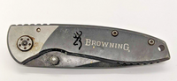 Rare Browning Model 932 Plain Edge Frame Lock Black Folding Pocket Knife