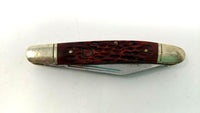 Frost Family Stockman Folding Pocket Knife 3 Pin Jigged Bone w/Brass Bolsters