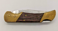Valor Miami U.S.A. Pony 936 Japan Brass & Wood Handle Folding Pocket Knife