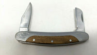 Rite Edge 2 Blade Folding Pocket Knife Wood w/Etched Stainless Steel Bolsters