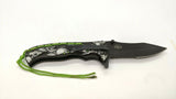 Z-Hunter ZB-144 Folding Pocket Knife Spring Assisted Combo Edge Liner Lock Skull