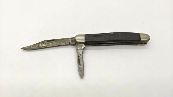 Vtg Imperial Ireland 2 Blade Jack Folding Pocket Knife Sawcut Delrin Stainless