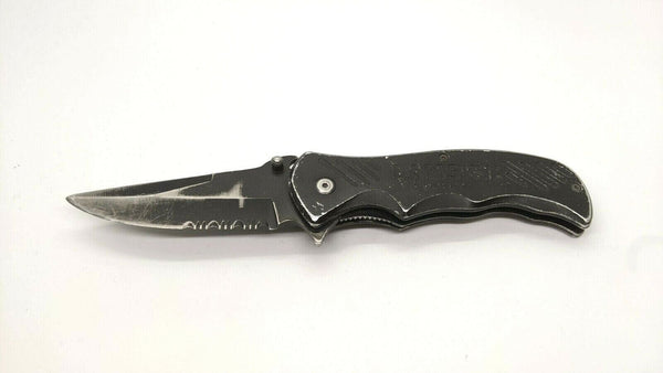 Lansky Knife & Tool Folding Pocket Knife Stainless Steel Combo Edge Liner Black