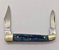 Frost Cutlery  Blue Canoe Handle Plain Edge Slipjoint Folding Pocket Knife