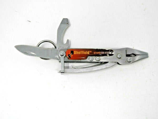 Sheffield Keychain Fixed Pliers with Knife/Can Opener